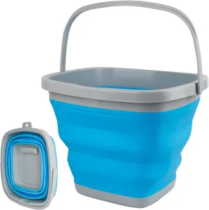2.6 Gallon Collapsible Mop Bucket with Handle for Household Cleaning, Portable Silicone Ice Bucket for Outdoor Camping Fishing Car Washing, Square Plastic Wash Basin Tub for Bathroom Cleaning Supplies