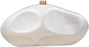 Acrylic Shell Clutch Purse for Women Metallic Evening Bag Large Designer Acrylic Handbag for Wedding Party Prom