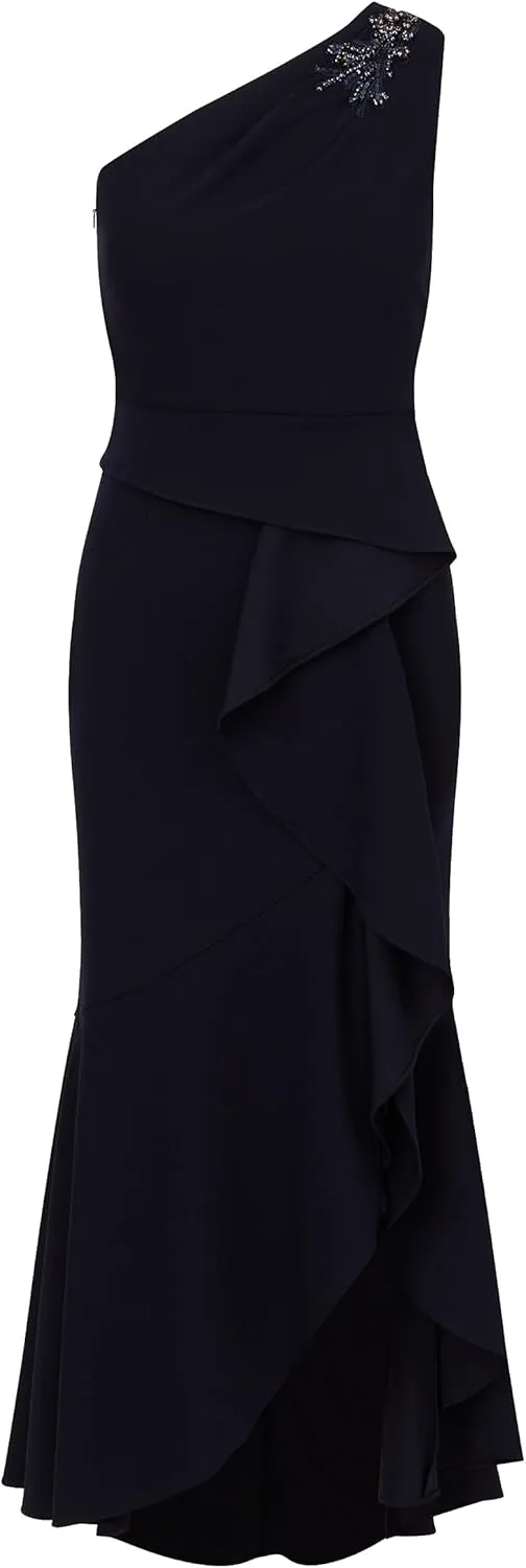 Adrianna Papell Women's Beaded Knit Crepe Gown