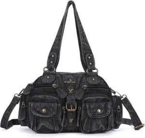 Angel Kiss Hobo Crossbody Purses for Women Shoulder Bag Multipocket Soft Hobo Purses Removable Strap Leather Handbags