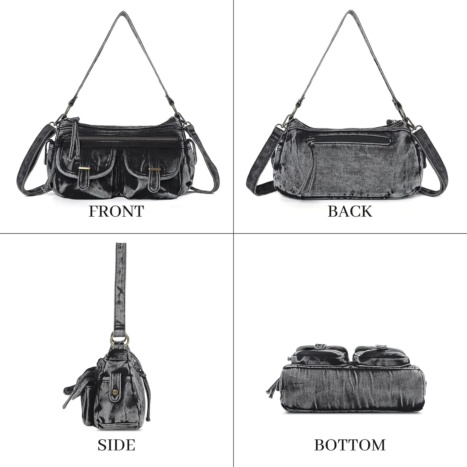 Angel Kiss Hobo Purses for Women Crossbody Shoulder Bag Ladies Multi Pocket Handbags with Adjustable Shoulder Strap