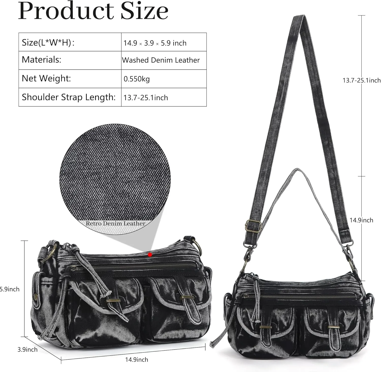 Angel Kiss Hobo Purses for Women Crossbody Shoulder Bag Ladies Multi Pocket Handbags with Adjustable Shoulder Strap