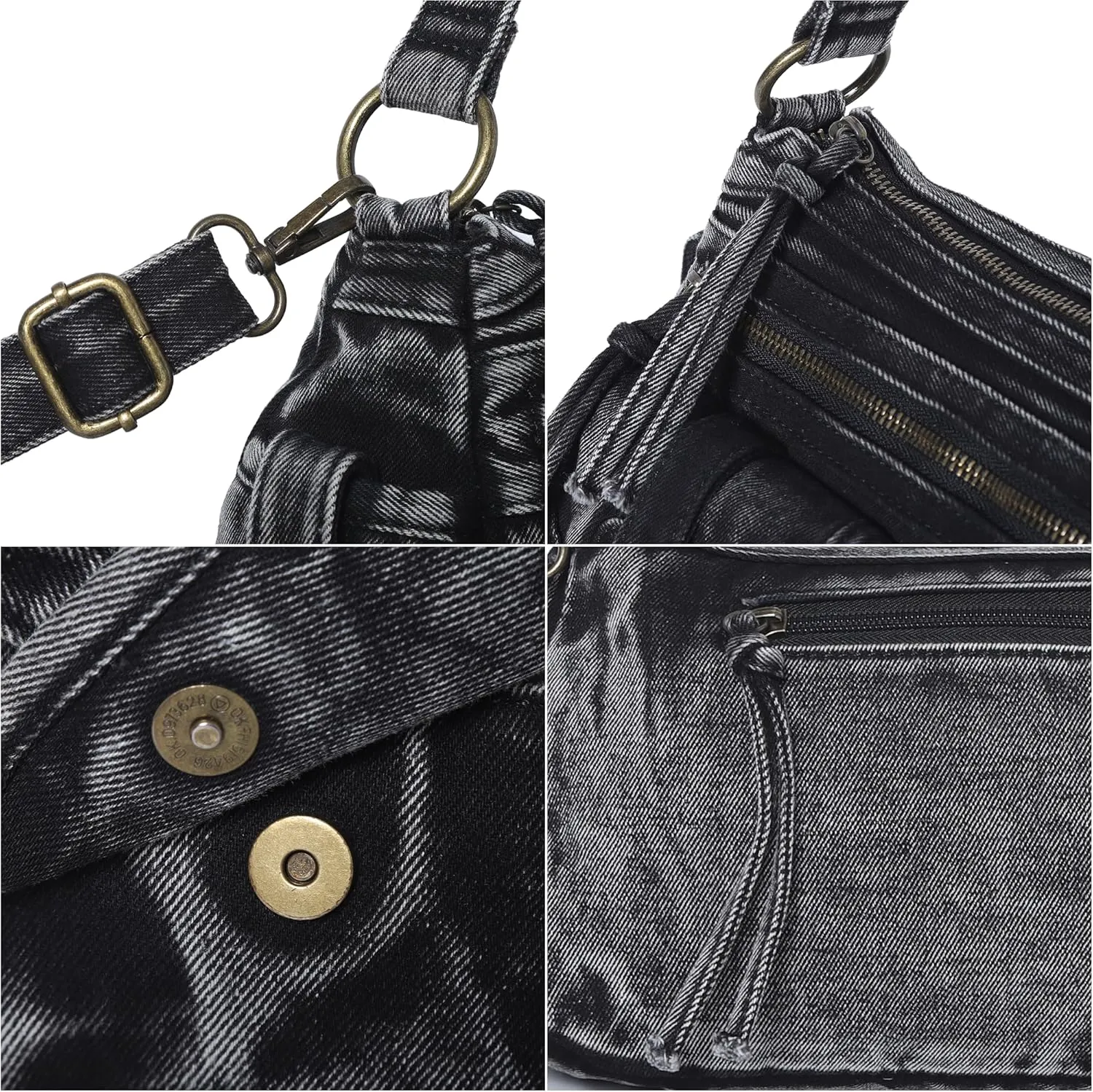 Angel Kiss Hobo Purses for Women Crossbody Shoulder Bag Ladies Multi Pocket Handbags with Adjustable Shoulder Strap