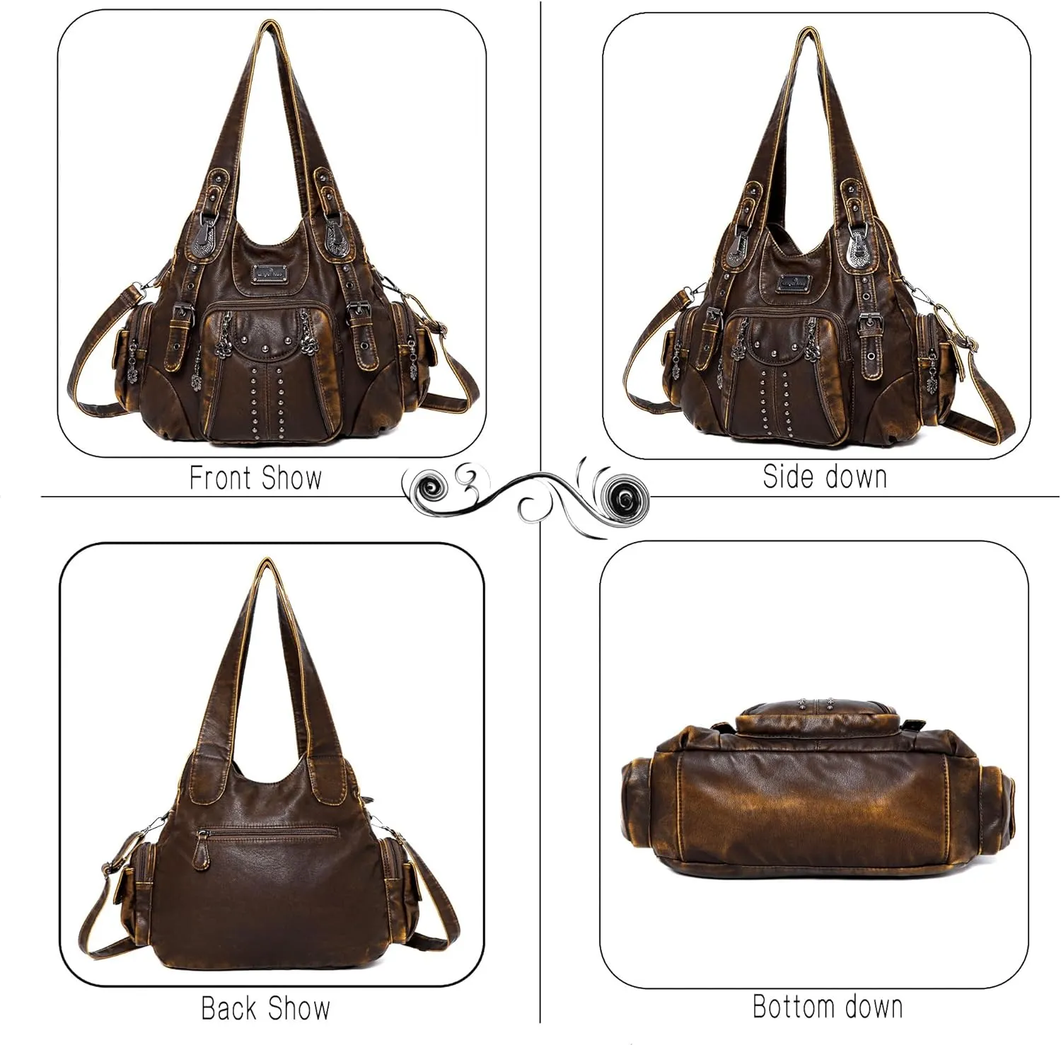 Angel Kiss Purses for Women Soft PU Leather Large Hobo Bags for Women Shoulder Bag