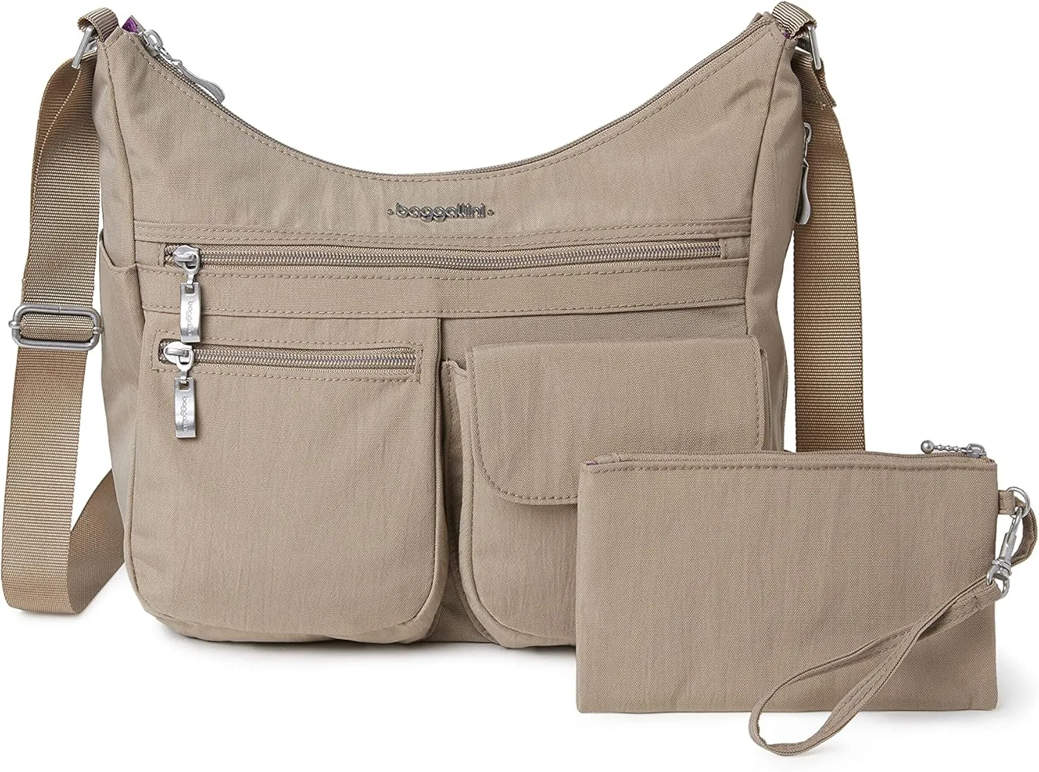 Baggallini Everywhere Bagg Crossbody Women 11x9 Lightweight Nylon Hobo Water-Resistant Travel Bag W/RFID