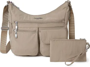 Baggallini Everywhere Bagg Crossbody Women 11x9 Lightweight Nylon Hobo Water-Resistant Travel Bag W/RFID
