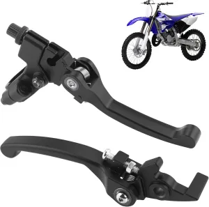 Black Aluminum Folding Clutch/Brake Lever Set for 22mm (7/8") Handlebar Systems Compatible with 110cc-140cc Dirt Bikes Including TTR 125 SSR Xmotos Apollo 125 and Pit Motorcycle Models