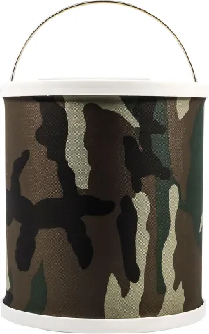 Camco Collapsible Bucket with Storage Case - Durable Pop Up Bucket with Watertight Fabric, Holds 3 Gallons of Water - Great for RVs, Camping, Fishing, Boating, Hiking and More - Camouflage (42994)
