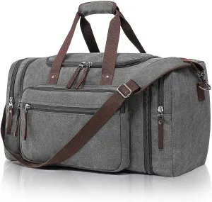 Canvas Duffle Bag for Travel 45L Duffel Overnight Weekender Bag