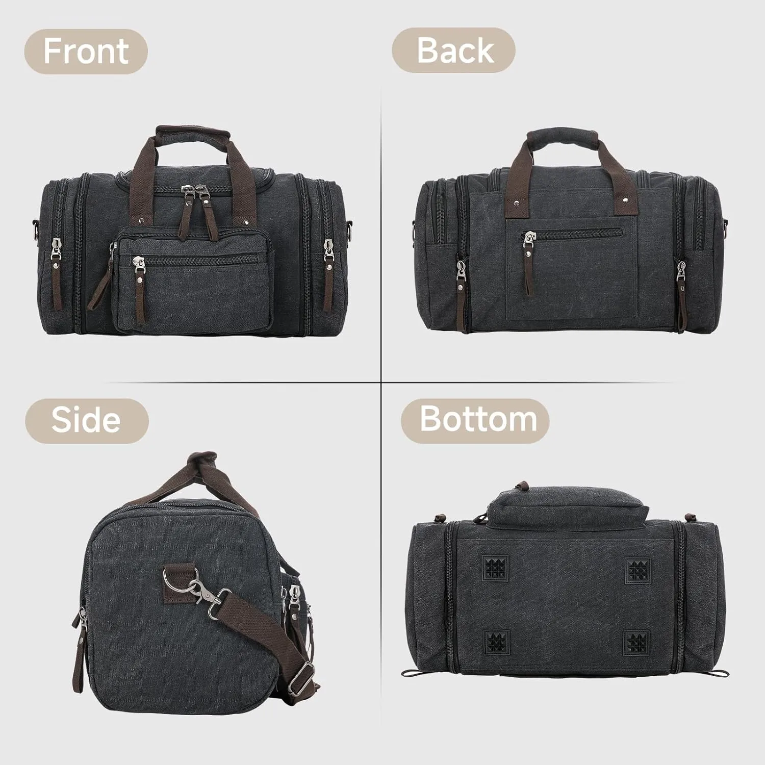 Canvas Duffle Bag for Travel 45L Duffel Overnight Weekender Bag