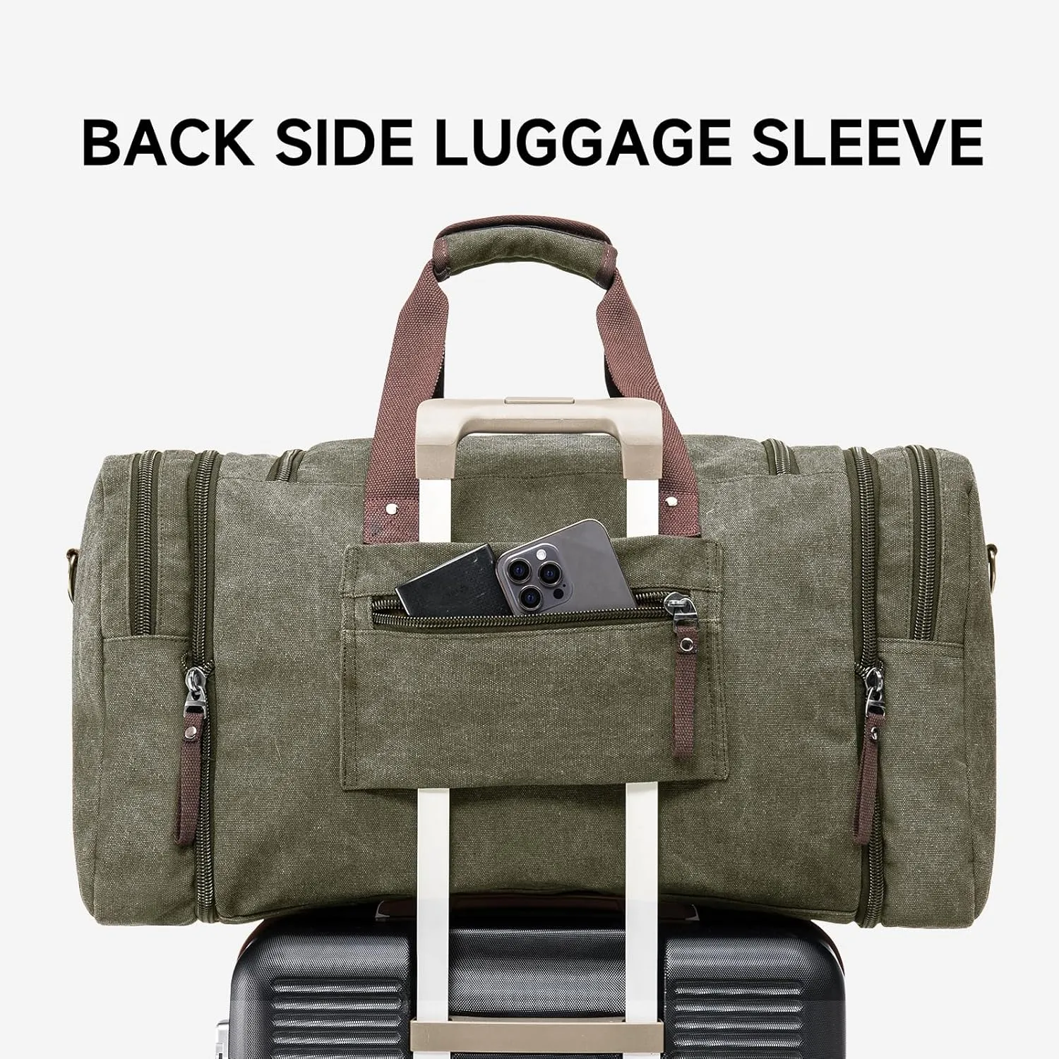 Canvas Duffle Bag for Travel 45L Duffel Overnight Weekender Bag