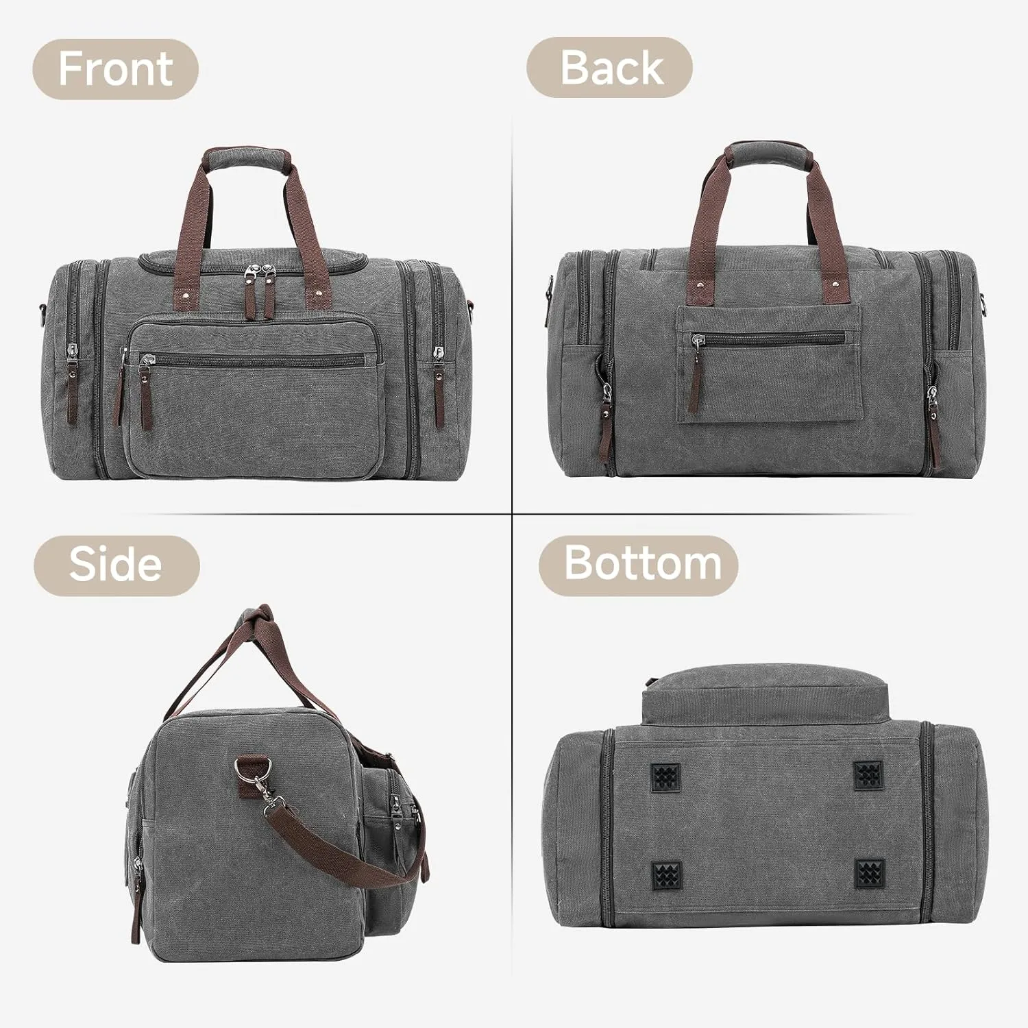 Canvas Duffle Bag for Travel 45L Duffel Overnight Weekender Bag