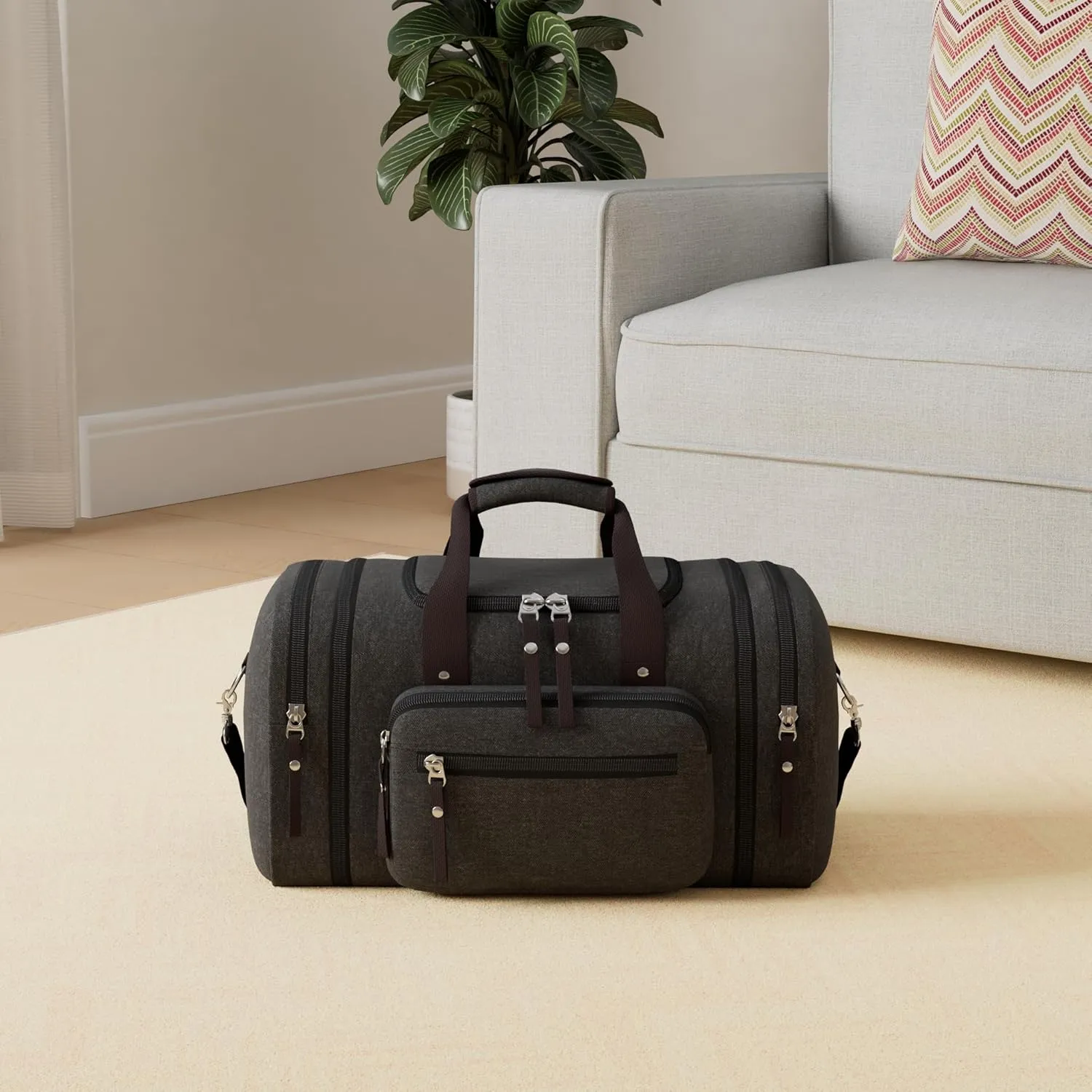 Canvas Duffle Bag for Travel 45L Duffel Overnight Weekender Bag