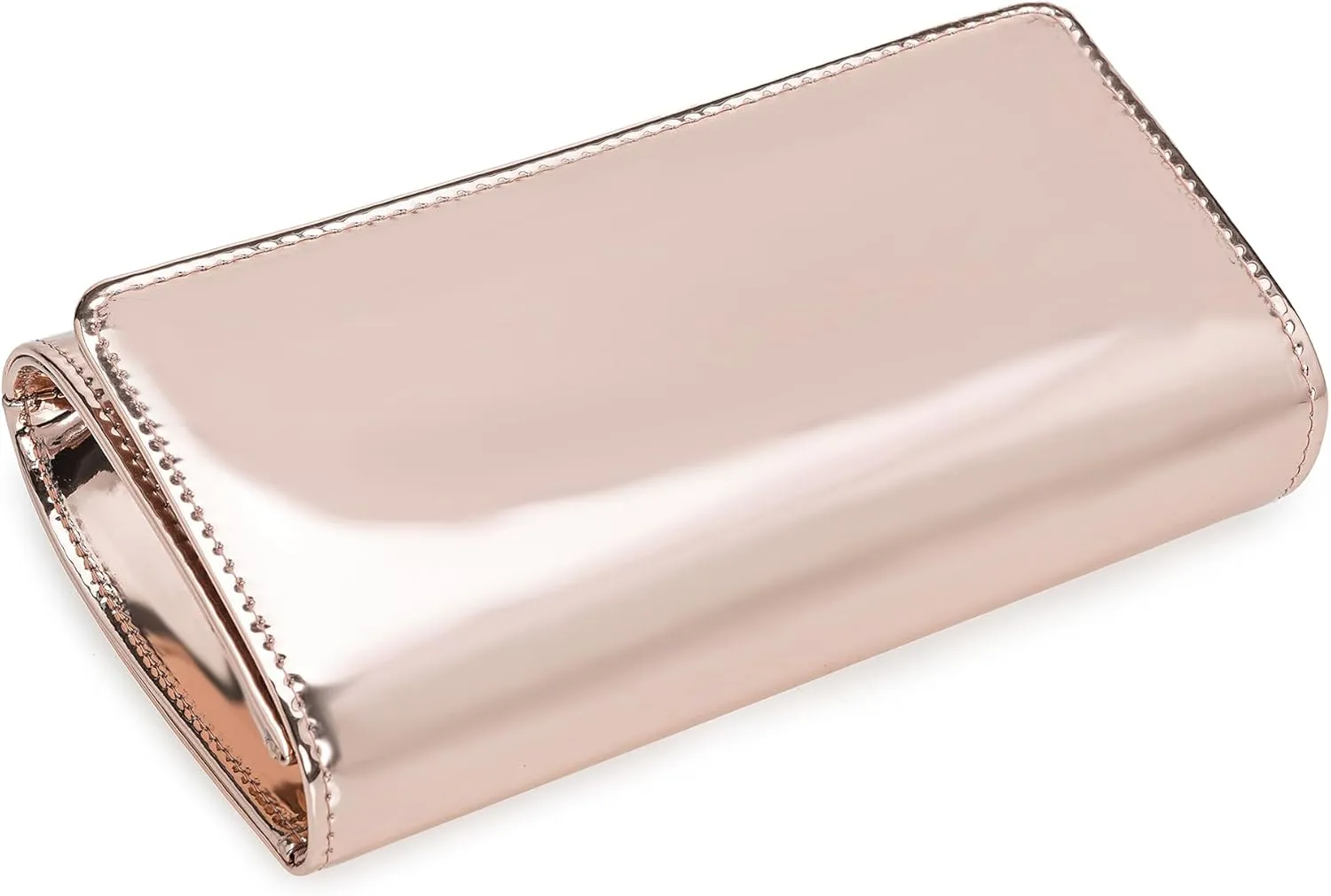 CHARMING TAILOR Faux Leather Wedding Clutch for Women Metallic PU Formal Bag Mirrored Patent Evening Party Purse