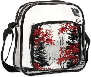 Clear Crossbody Bag with Adjustable Shoulder Strap, PVC Transparent Purse Messenger Bag for Women and Men
