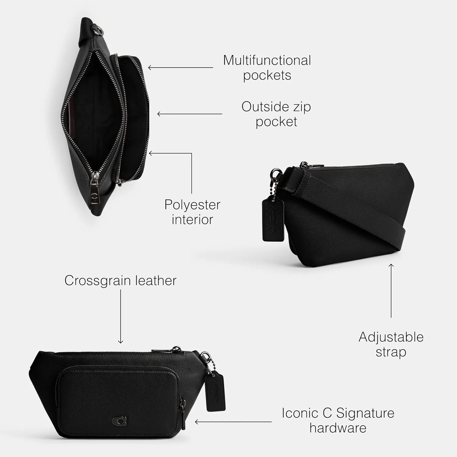 COACH Belt Bag in Crossgrain Leather