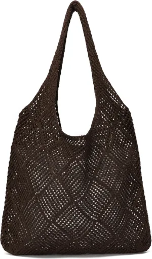 Crochet Tote Bags Summer Beach Bag for Women Vacation Mesh Knit Bag Hippie Bag