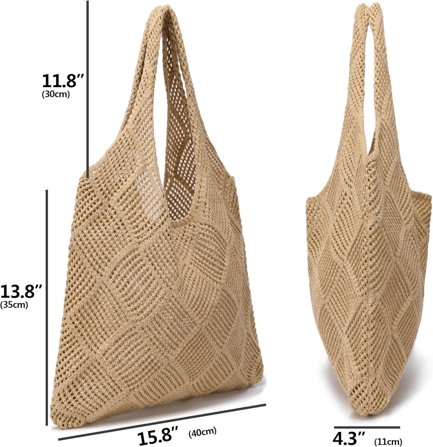 Crochet Tote Bags Summer Beach Bag for Women Vacation Mesh Knit Bag Hippie Bag