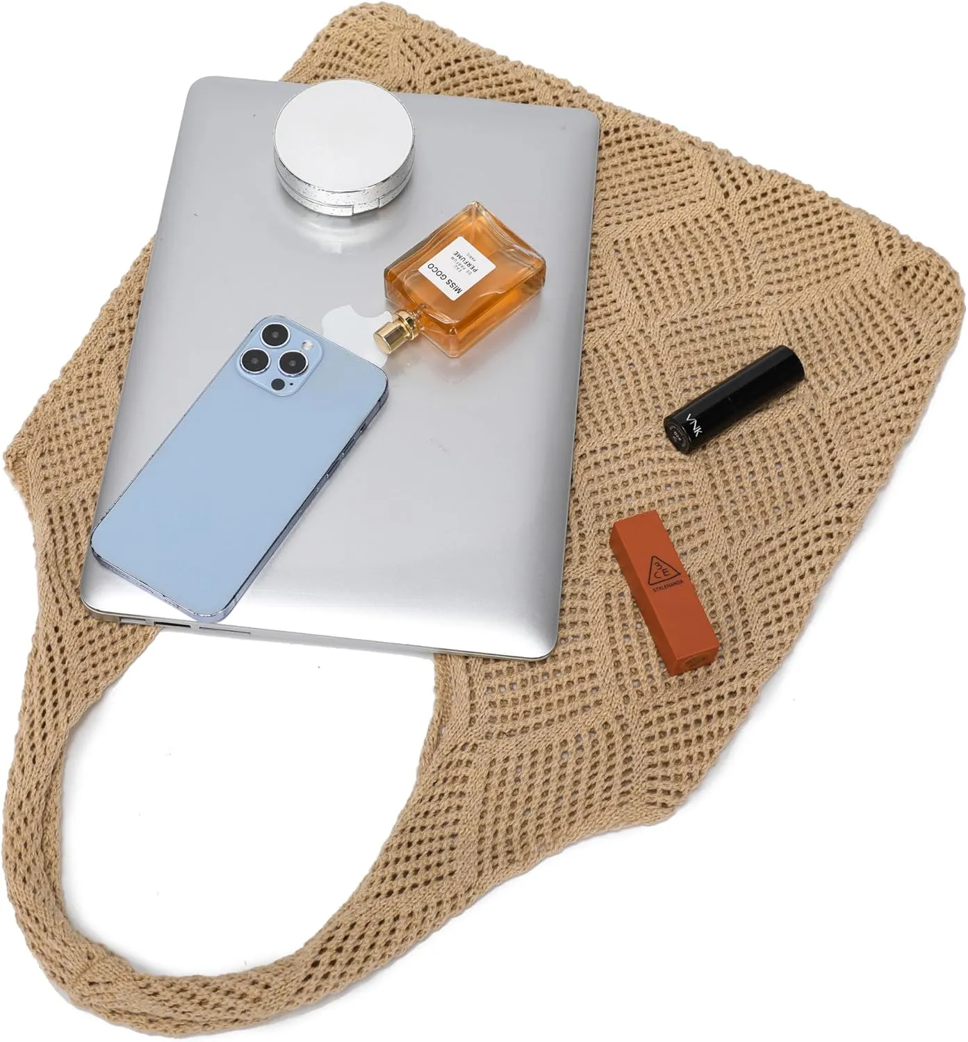Crochet Tote Bags Summer Beach Bag for Women Vacation Mesh Knit Bag Hippie Bag