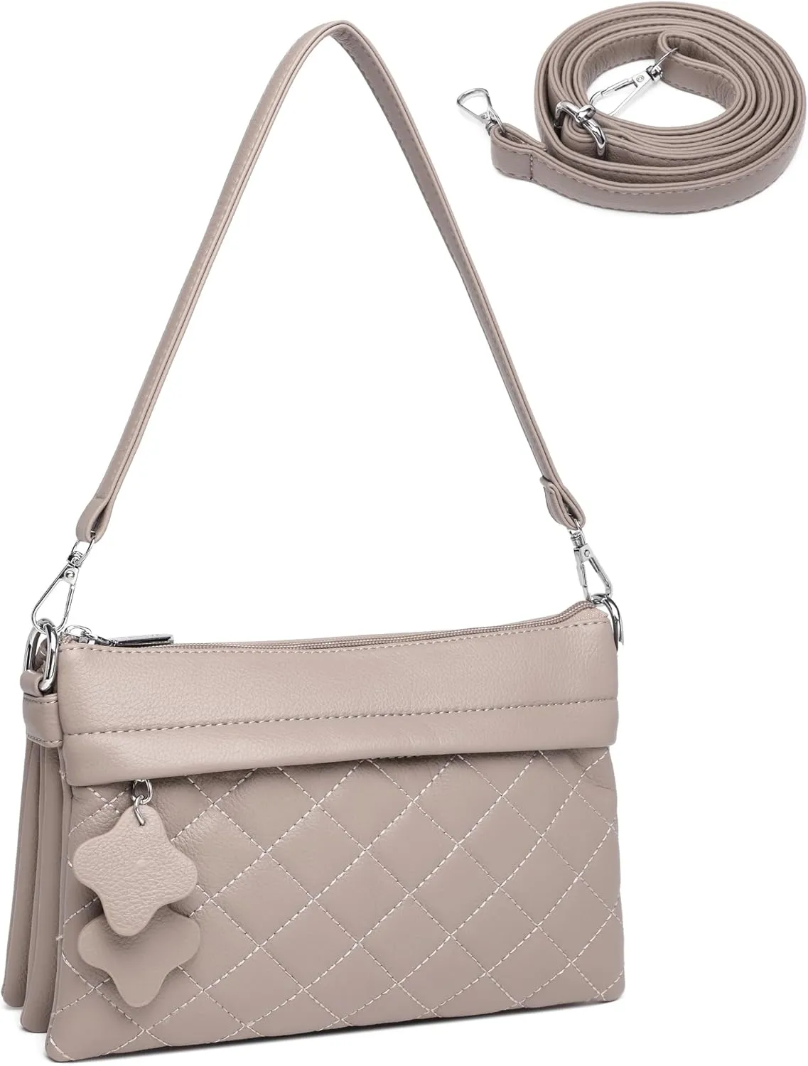 Crossbody Bags for Women Handbags, PU leather satchel Shoulder Bag Tote Bag Clutch Purse (Apricot)