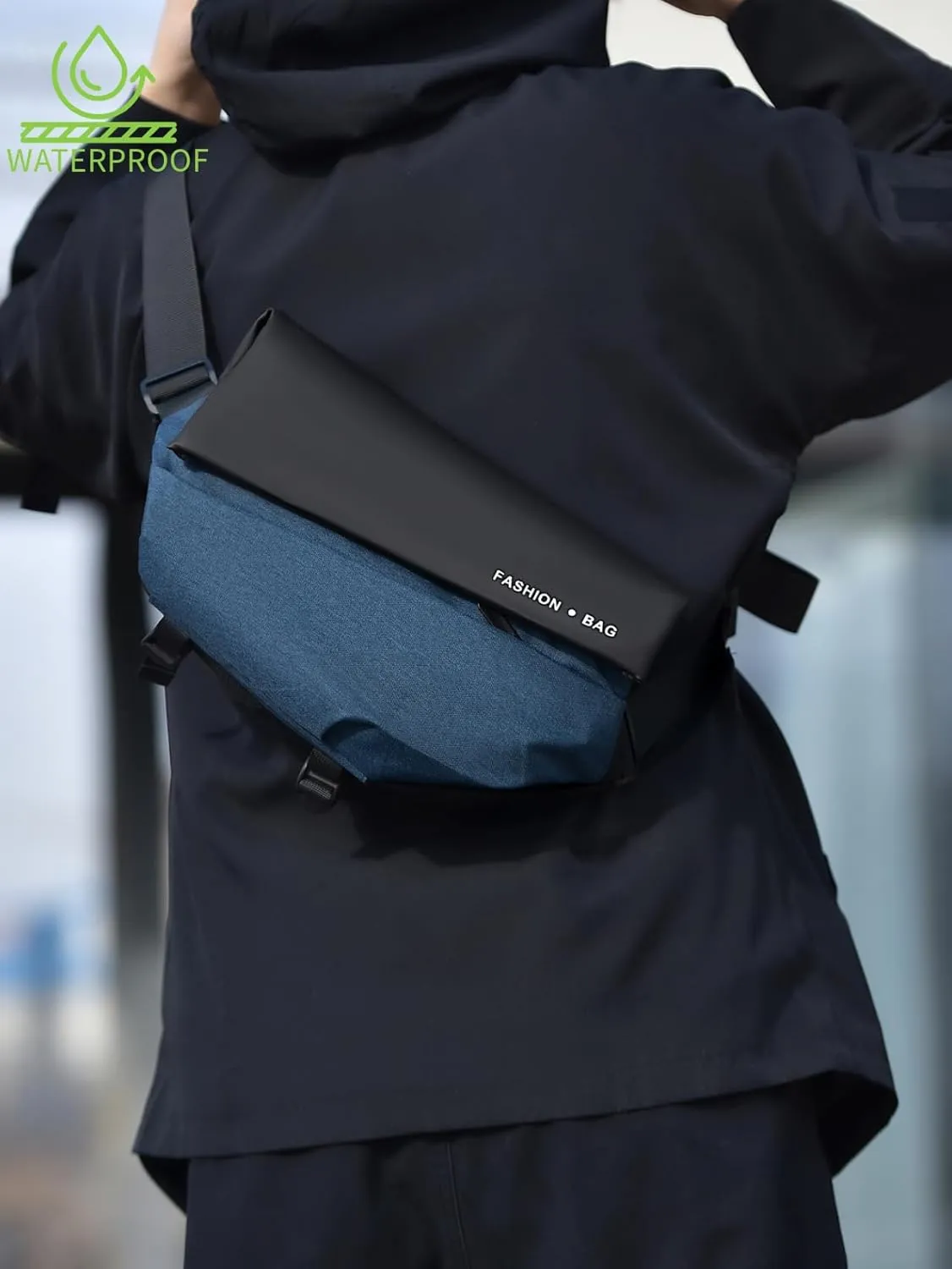 Crossbody Chest Bag - Sling Bag - Waterproof Bag with Adjustable Strap - Hiking Biking Cycling Travel Bag