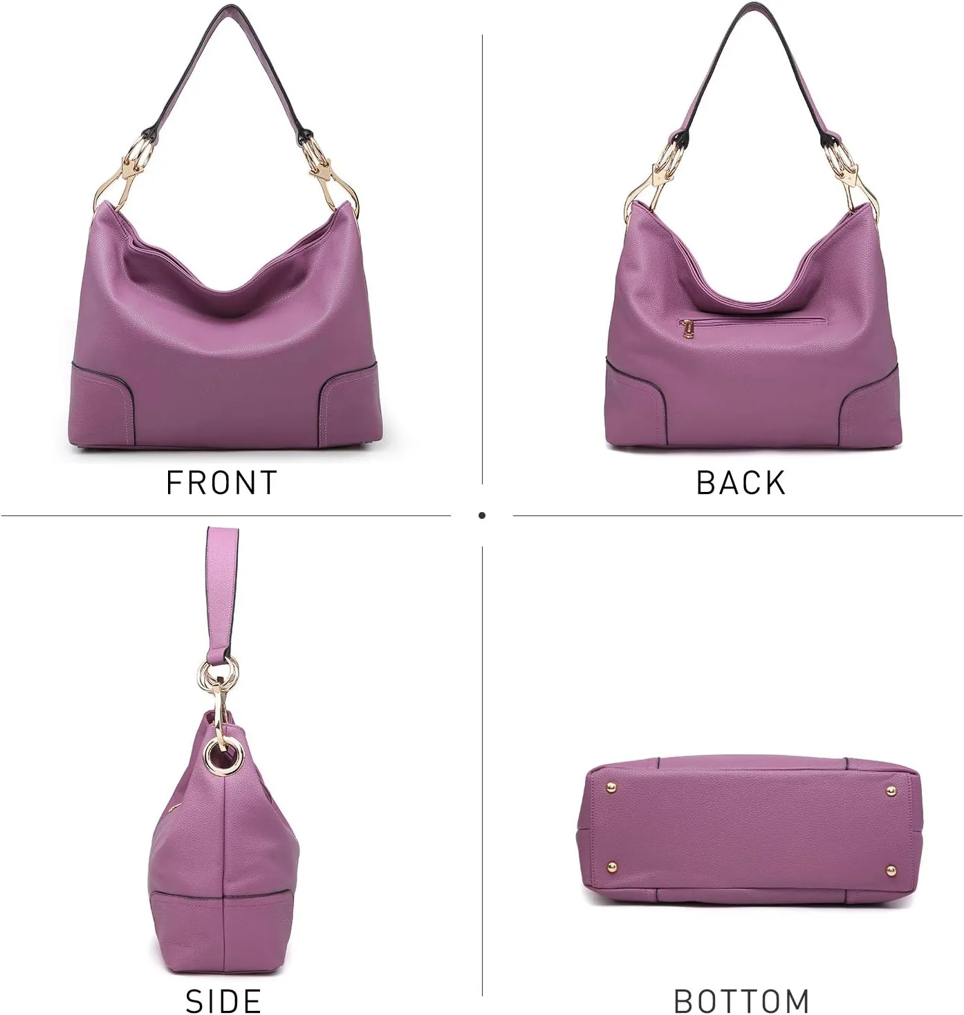 Dasein Hobo Purses for Women Soft PU Leather Handbags Slouchy Hobo Bags Shoulder Bag Top Handle Tote