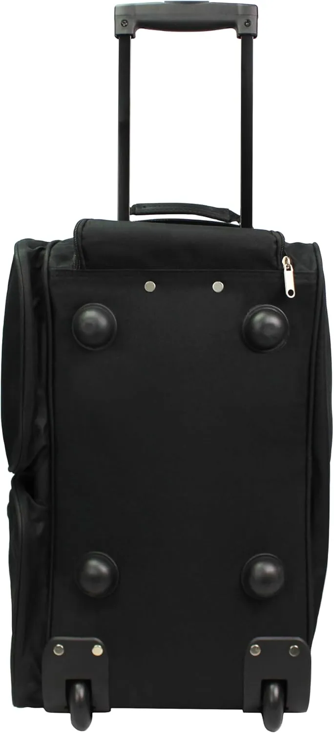 Dejuno 20-Inch Carry-on Rolling Duffle Bag, Black, One Size