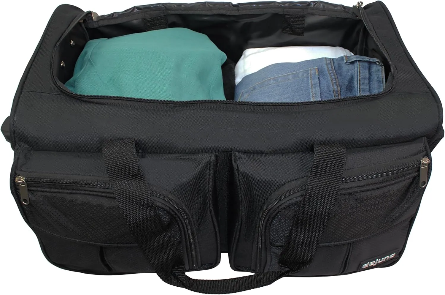 Dejuno 20-Inch Carry-on Rolling Duffle Bag, Black, One Size