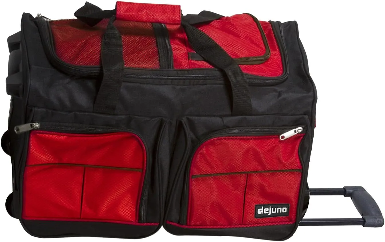 Dejuno 20-Inch Carry-on Rolling Duffle Bag, Red, One Size