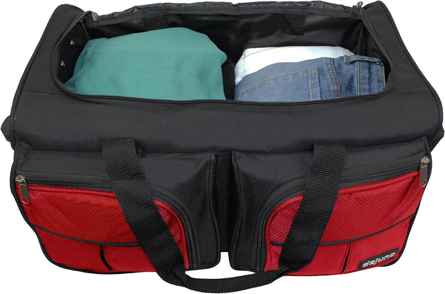 Dejuno 20-Inch Carry-on Rolling Duffle Bag, Red, One Size