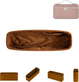 DGAZ Silk Purse Organizer Insert For Loro Piana Extra Pocket Bags,Silky Smooth Bag OrganizerLuxury Handbag & Tote Shaper(Caramel,Extra Pocket 27)