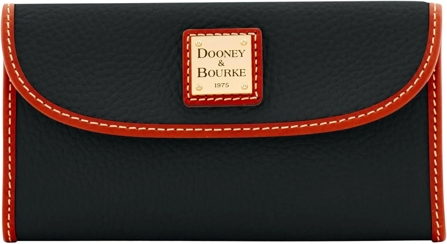 Dooney & Bourke Women's Continental Clutch in Pebble Grain Leather, Trifold Wallet with Multiple Card Holder