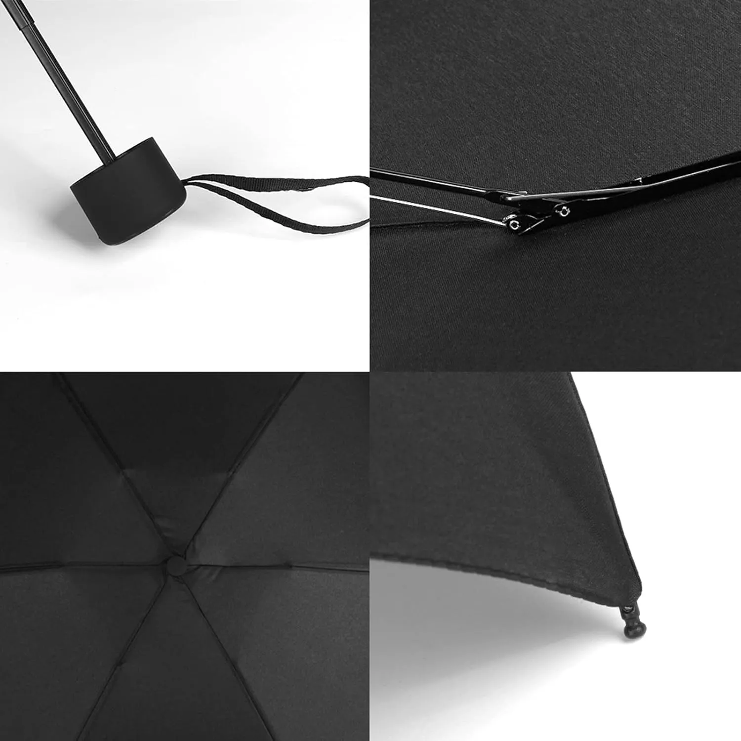 GAOYAING Compact Travel Umbrella with Case Sun&Rain Lightweight Small and Compact Suit for Pocket Black,34 Inches