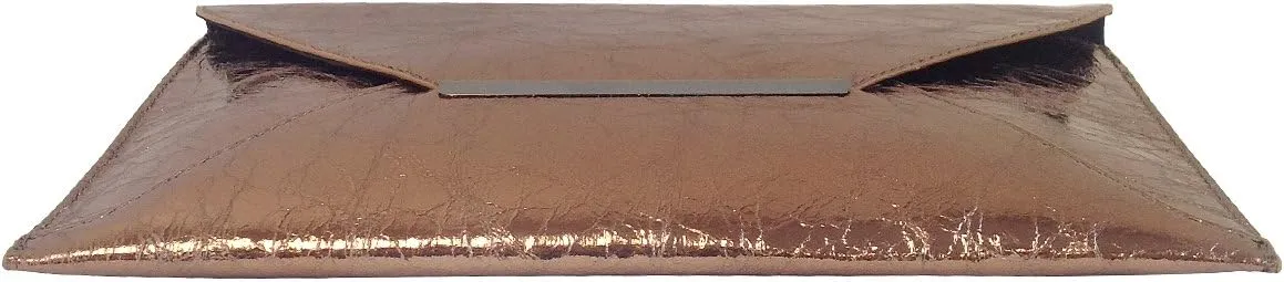 JNB Crushed Metallic Envelope Clutch