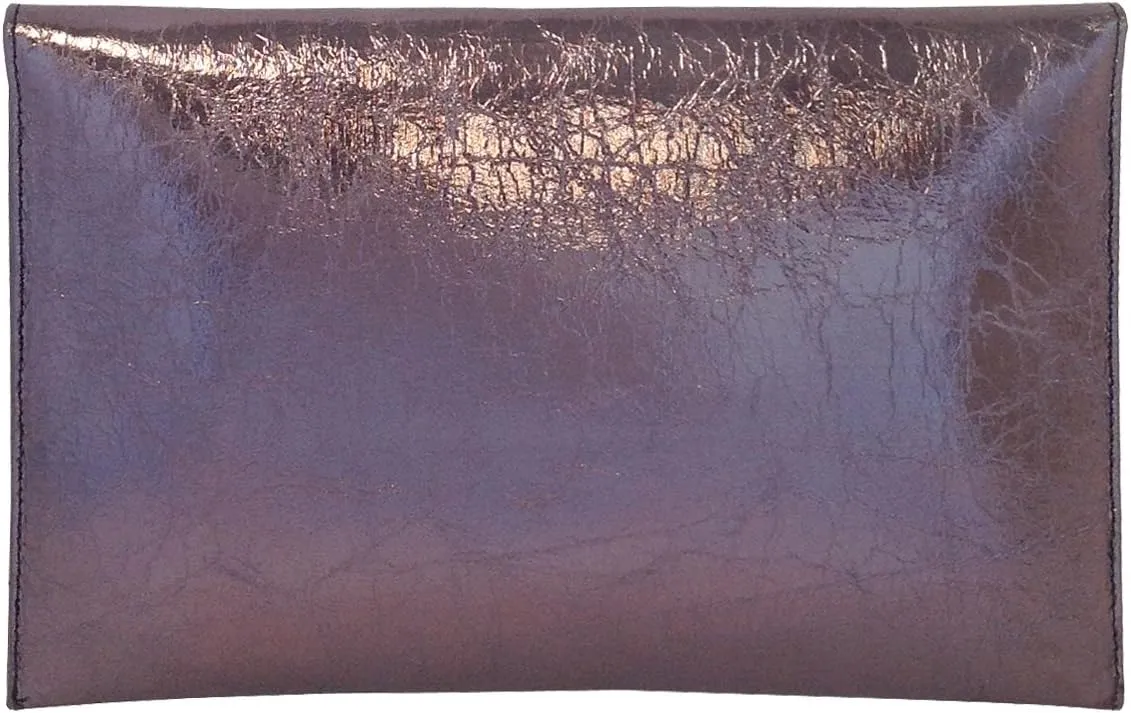 JNB Crushed Metallic Envelope Clutch