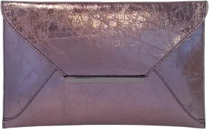 JNB Crushed Metallic Envelope Clutch