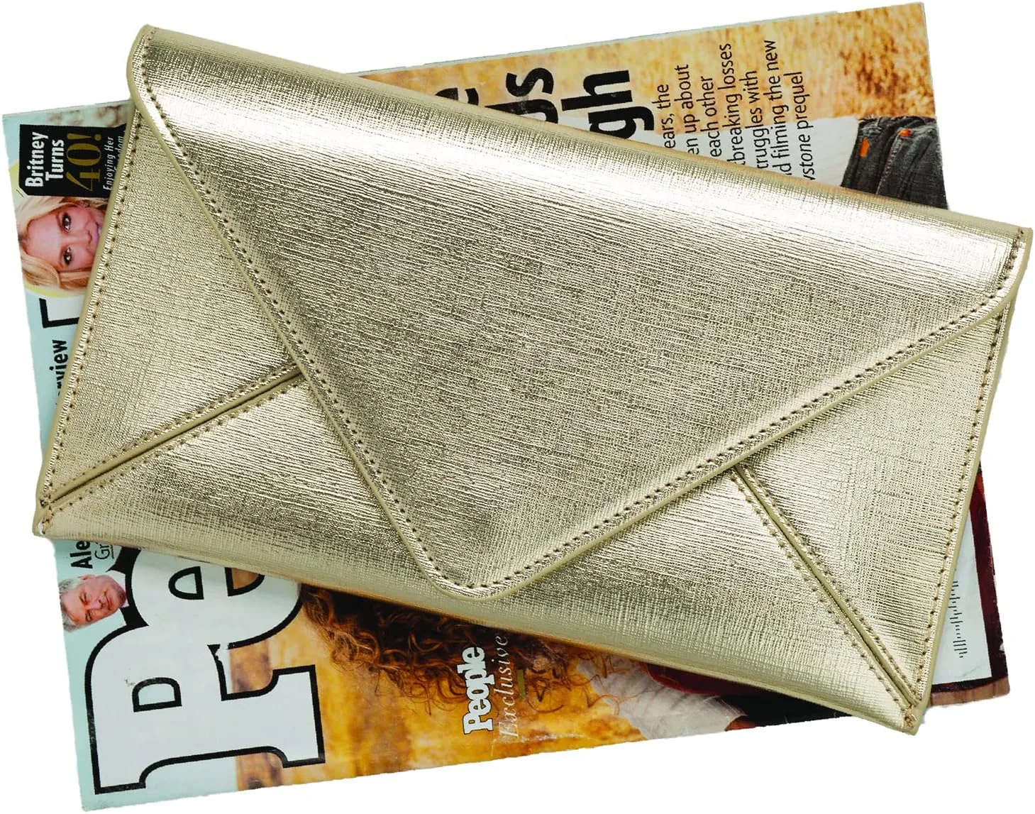JNB Women's Metallic Material Clutch Purse