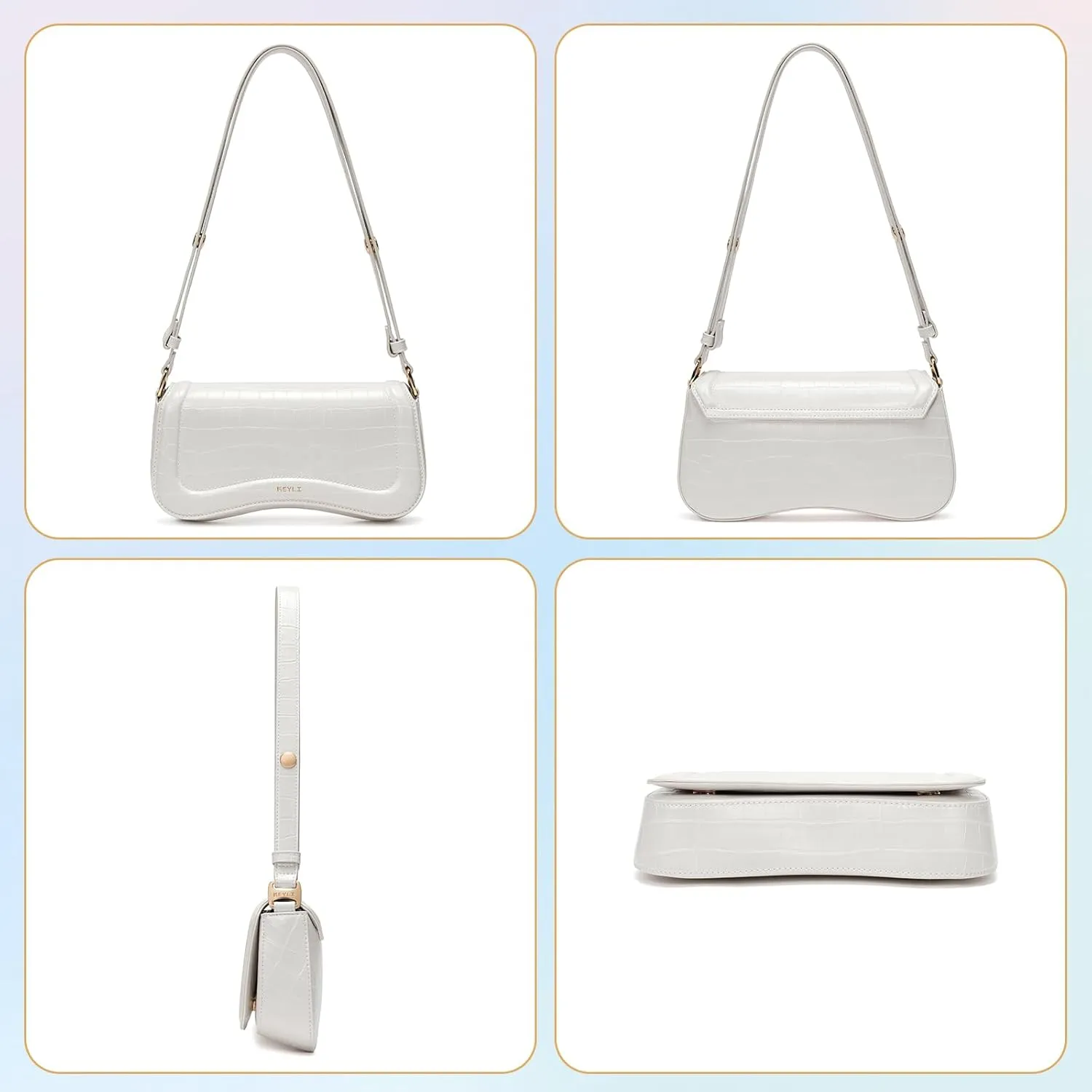 Keyli Small Shoulder Bag for women Trendy Crossbody Purse Waterproof Leather Handbags Clutch Tote Designer Bags