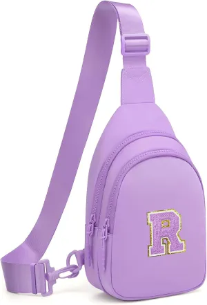 Kids Crossbody Small Sling Bag Initial Girls Fanny Pack Belt Bag Cute Backpack Purse Chest Bag for Girls Gifts