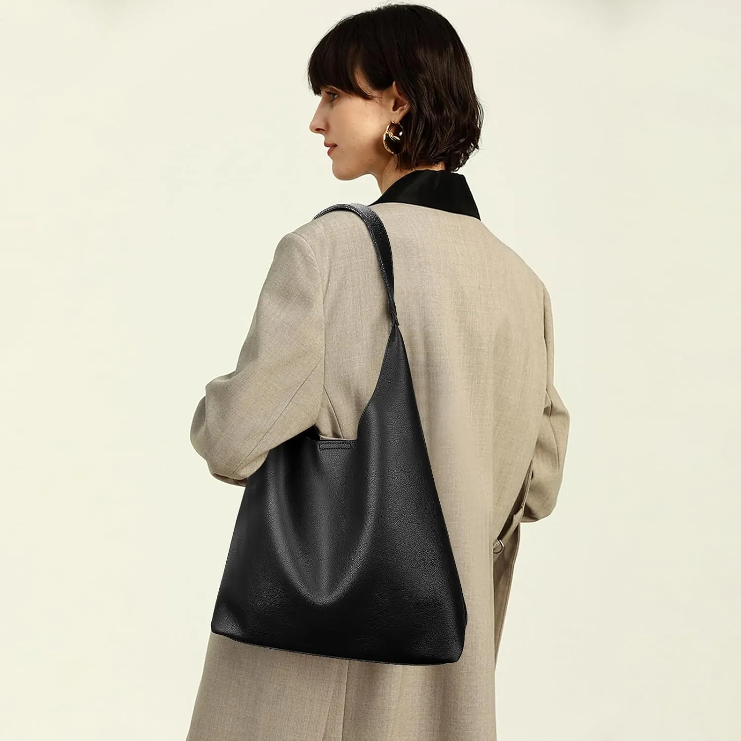 KKXIU Hobo Bags for Women Soft Vegan Leather Tote Purse Bag Slouchy Shoulder Handbag