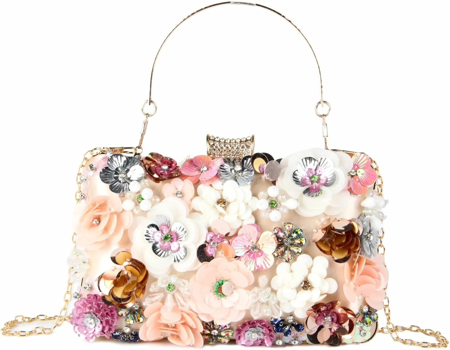 Lanpet Women Clutches Flower Evening Handbag Chain Strap Shoulder Bag
