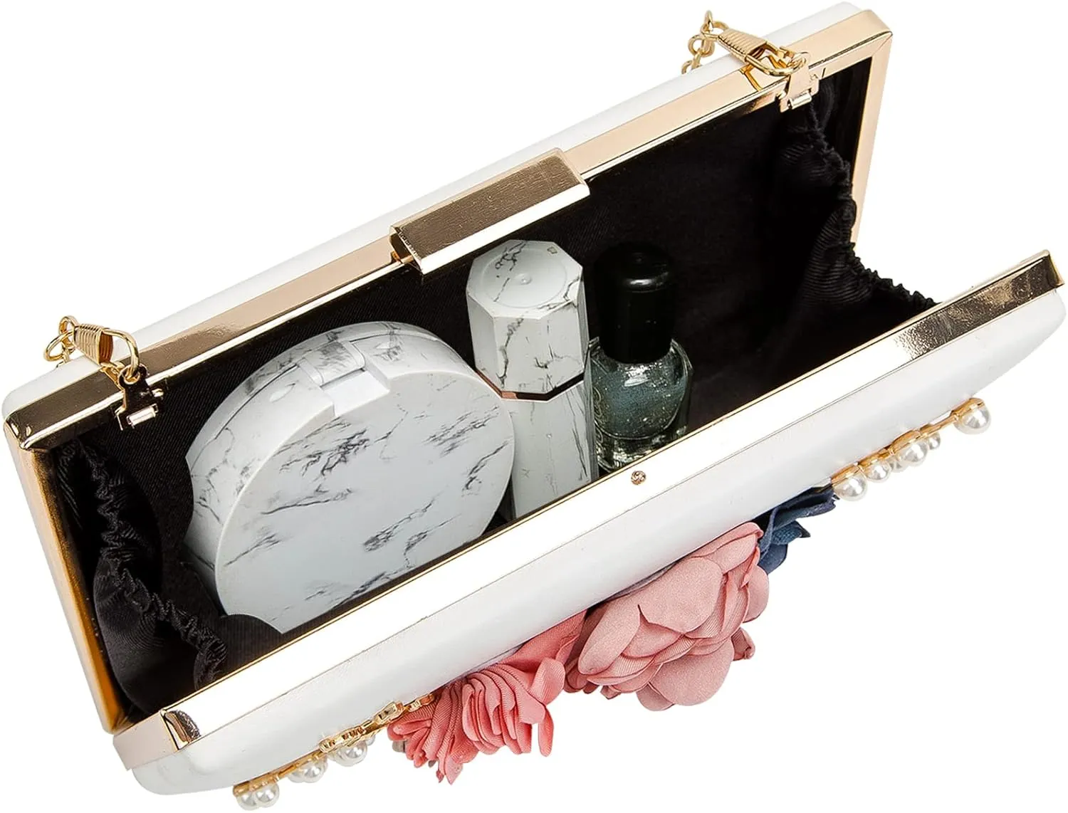 LETODE Flower Clutch Purse Evening Bag for Women Formal Party Handbag Chain Strap Shoulder Bag