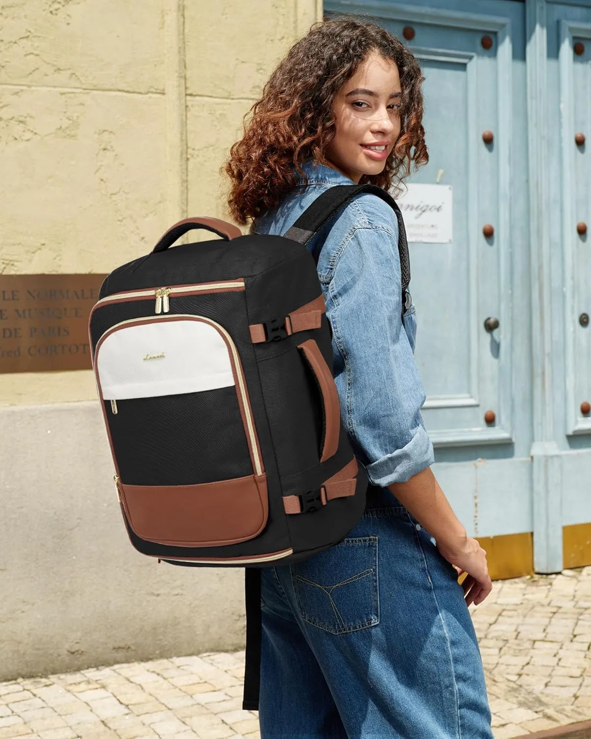 LOVEVOOK 40L Travel Backpack for Women, TSA Approved Carry On Backpack with 3 Packing Cubes, Personal Item Bag Fits 17" Laptop, Water-resistant Travel Carry On Bag for Women