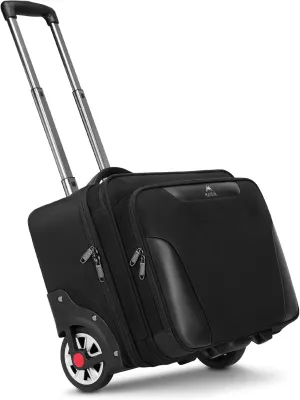 MATEIN Rolling Laptop Bag, Mens Large Briefcase with Big Wheels Fits 17.3 Inch Notebook for Business Travel Work, Water Resistant Roller Computer Case College Teacher Luggage Suitcase, Black