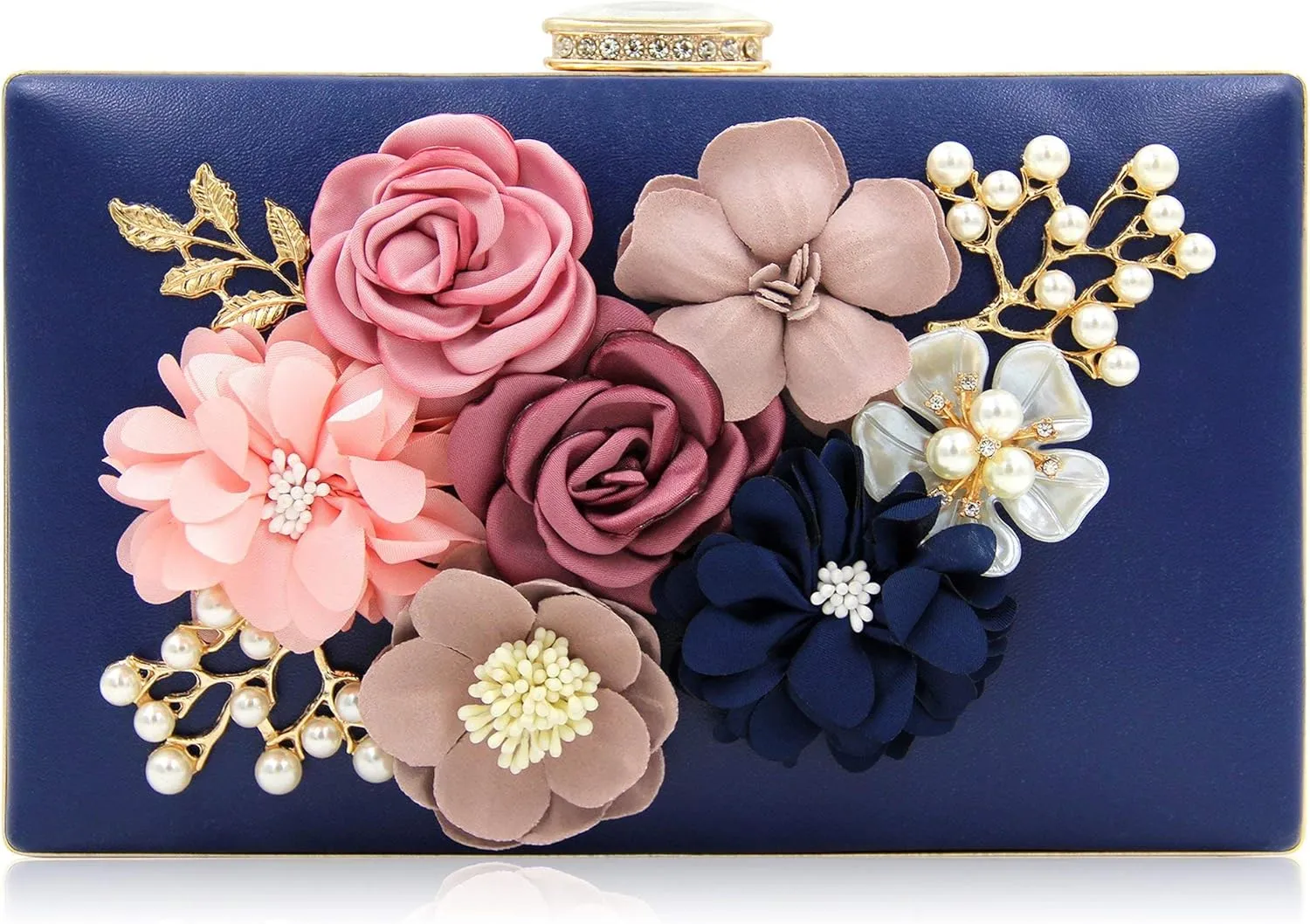 Milisente Evening Bag for Women, Flower Wedding Evening Clutch Purse Bride Floral Clutch Bag