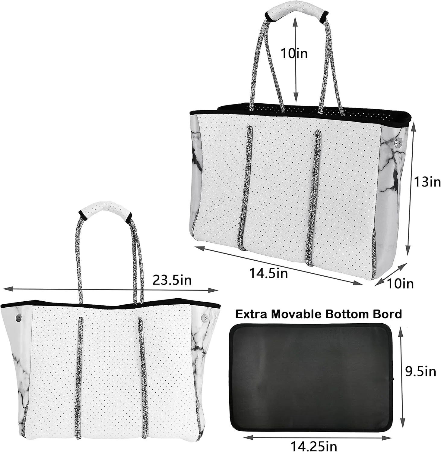 Neoprene Tote Bag Summer Beach Bag Travel Shoulder Bag Waterproof Pool Bag for Women & Men