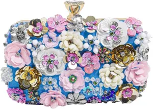 Party Clutches Fancy Floral Clutch Evening Bag Purses for Women Beaded Flower Clutch Purse Handbag Wedding Guest Dress