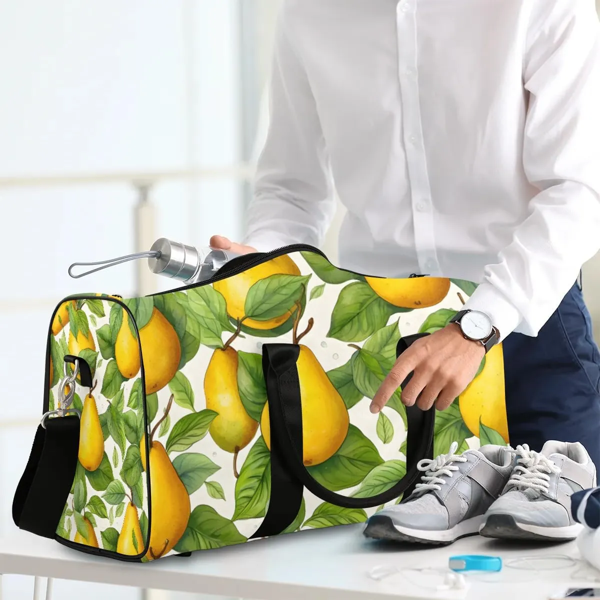 Pear Leaves Foldable Lightweight Duffle Bag for Travel - Waterproof Carry On Bags for Airplanes, Travel Duffel Bags for Gym, Weekend