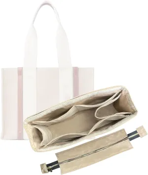 Premium Purse Organizer compatible with Chloe Woody Tote Insert, Handmade Waterproof Nylon Insert fits Small/Medium/Large Tote, Perfect Fit (Bubblegum, For Small Woody)