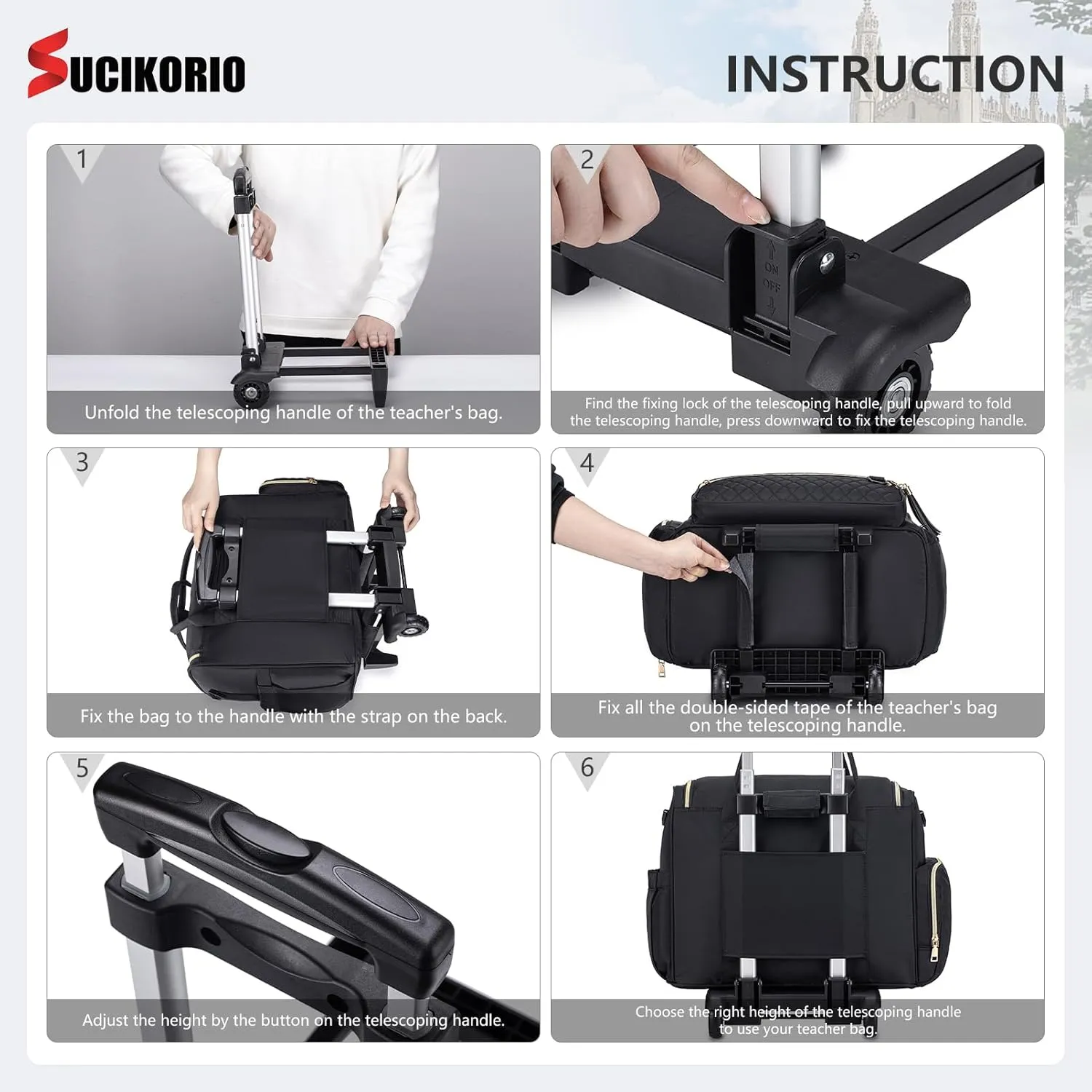 Rolling Laptop Bag 17.3 Inch 3 IN 1 Rolling Briefcase for Women Waterproof Teacher Tote Bag With Wheels